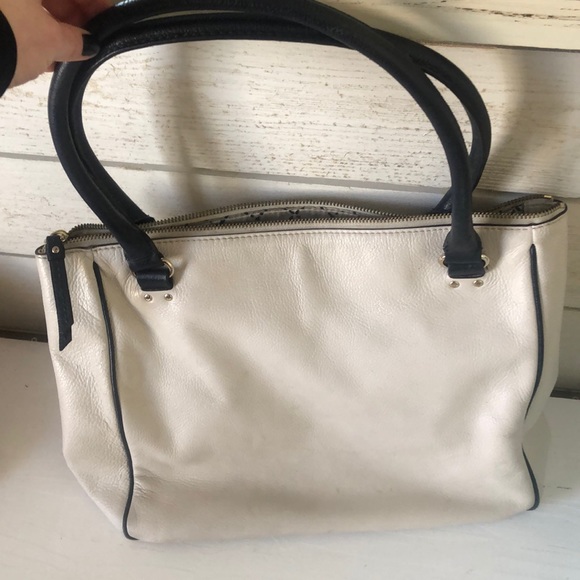 Kate Spade leather cream and navy purse - Picture 2 of 5